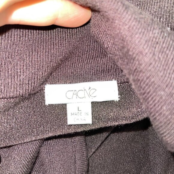 Cache Jacket Large L Womens Vintage Floral Knit Zipper Front Brown Gold Metallic - Picture 4 of 14